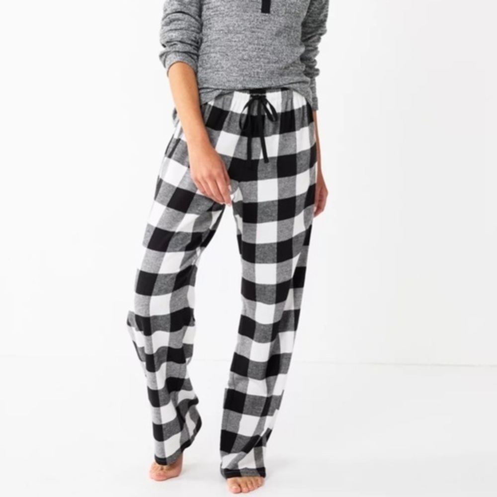 Black and White Plaid Pajama Pants